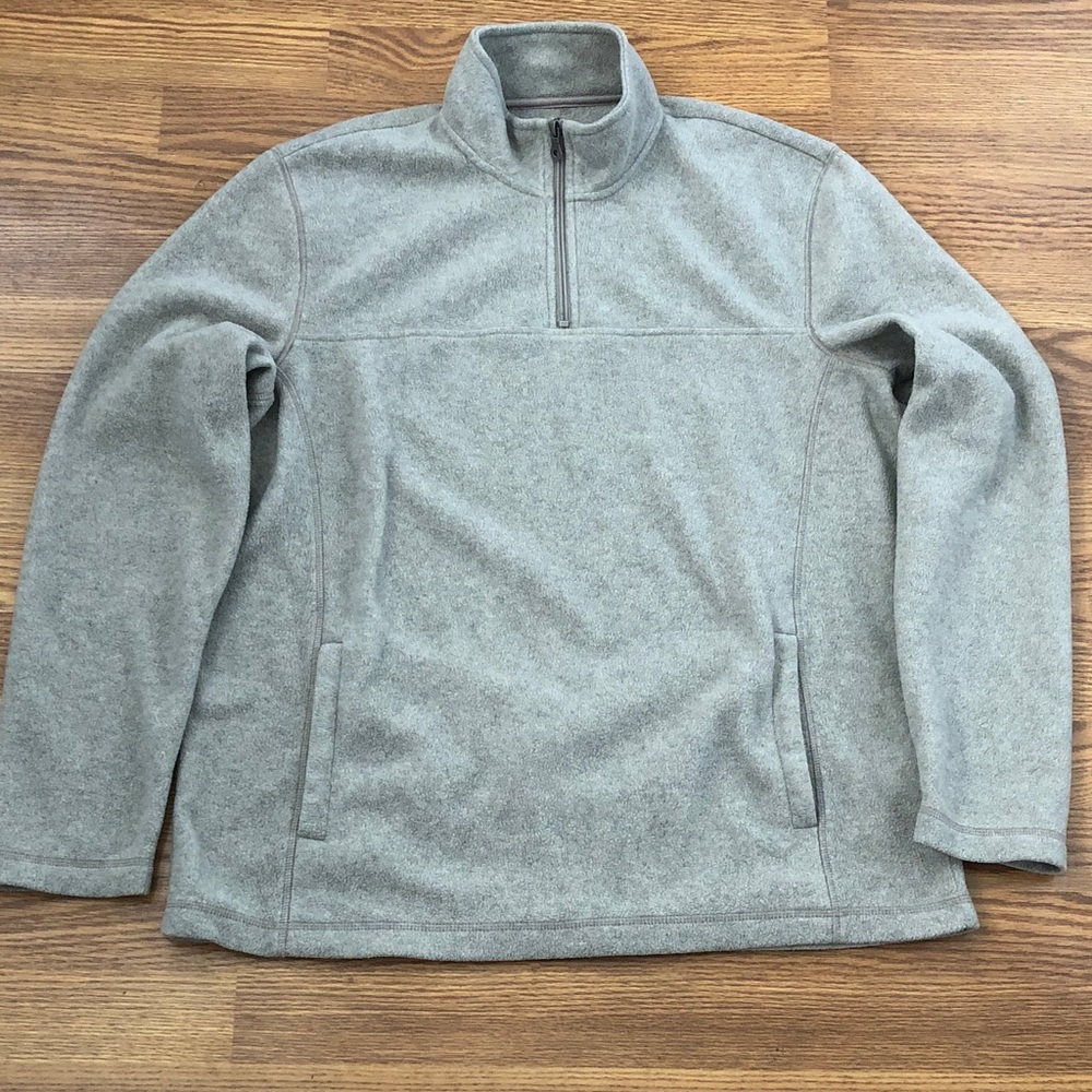 croft & barrow gray/Beige Fleece Quarter-Zip Pullover